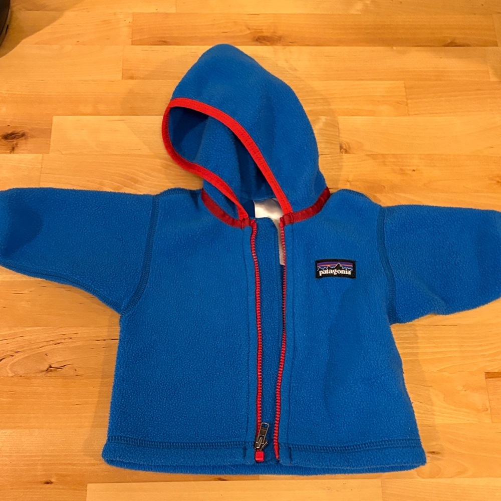 Patagonia Blue Fleece Jacket with Red Accents
